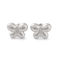 304 Stainless Steel Stud Earrings, Butterfly, Stainless Steel Color, 11.5x15.5mm(EJEW-H115-12P)