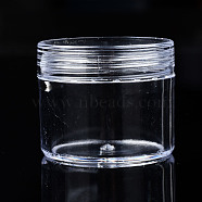 Column Polystyrene Bead Storage Container, for Jewelry Beads Small Accessories, Clear, 4x3.3cm, Inner Diameter: 3.3cm(CON-N011-021)