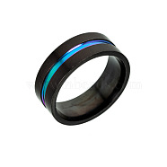 316L Surgical Stainless Steel Wide Band Finger Rings, Gunmetal, US Size 6(16.5mm)(RJEW-T005-6-02)