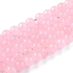Natural White Jade Beads, Round, Dyed, Pink, 10mm, Hole: 1.2mm, about 38pcs/strand, 14.96 inch(38cm)(G-J390-C03-10)