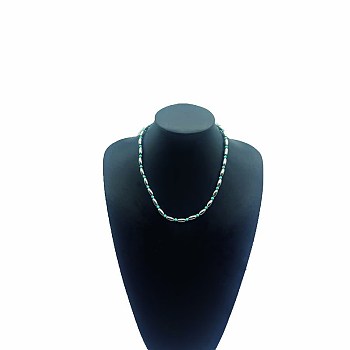 French Retro Plastic Beaded Necklaces for Women, Turquoise