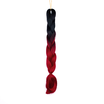 Synthetic Jumbo Ombre Braids Hair Extensions, Crochet Twist Braids Hair for Braiding, Heat Resistant High Temperature Fiber, Wigs for Women, Dark Red, 24 inch(60.9cm)