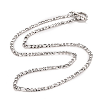 304 Stainless Steel Chain Necklaces, Stainless Steel Color, 19.64 inch(49.9cm)