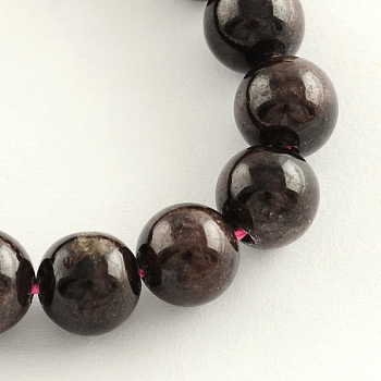 Natural Garnet Gemstone Beads Strands, Round, 9mm, Hole: 1mm, about 42pcs/strand, 14.9 inch