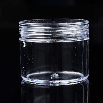 Column Polystyrene Bead Storage Container, for Jewelry Beads Small Accessories, Clear, 4x3.3cm, Inner Diameter: 3.3cm