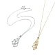 2Pcs 2 Color Brass Bar Link Chains Macrame Pouch Empty Stone Holder for Pendant Necklaces Making(NJEW-JN04466-03)-1