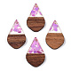 Transparent Resin & Walnut Wood Pendants(RESI-N039-60A)-1