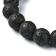 Круглый эластичный браслет из натурального кракле-агата и лавового камня с бусинами(BJEW-TA00444-01)-4