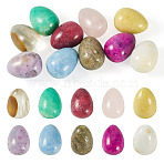 10Pcs Natural & Synthetic Gemstone Egg Display Decorations, Figurine Home Decoration, Feng Shui Energy Stone Gift for Home Office Desktop Decoration, Undyed & Dyed, 20~21x14.5~15.5mm(G-TA0003-43)