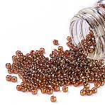 TOHO 11/0 Round Beads, Japanese Seed Beads, (421) Gold Luster Transparent Pink, 11/0, 2.2mm, Hole: 0.8mm, about 1110pcs/10g(X-SEED-TR11-0421)