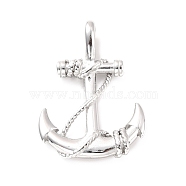 304 Stainless Steel Pendants, Anchor, Stainless Steel Color, 37x26.5x7.5mm, Hole: 7x5mm(STAS-D179-14P)