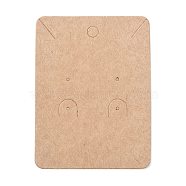 Blank Kraft Paper Jewlery Display Cards, Rectangle, BurlyWood, 7.8x5.8x0.05cm, Hole: 1.5mm(CDIS-G005-11)