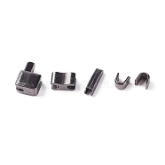 Clothing Accessories, Iron Zipper Repair Down Zipper Stopper and Plug, for Zipper Repair, Gunmetal, 11x8x5mm(IFIN-WH0051-67A-B)