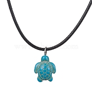 Synthetic Turquoise Pendant Necklaces, Tortoise, Turquoise, 17.40 inch(44.2cm)(NJEW-JN04531-01)