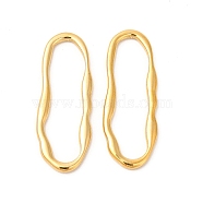 Ion Plating(IP) 304 Stainless Steel Linking Rings, Irregular Oval, Real 18K Gold Plated, 35x13x2mm, Inner Diameter: 30.5x7.5mm(STAS-L268-033G)