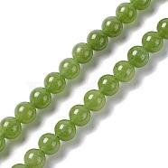 Natural Jade Beads Strands, Dyed, Round, Lime Green, 6.5mm, Hole: 1mm, about 62pcs/strand, 15.16''(38.5cm)(G-I334-06A)