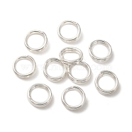 Brass Split Rings, Lead Free & Cadmium Free, Double Loops Jump Rings, 925 Sterling Silver Plated, 21 Gauge, 6x2mm, Inner Diameter: 4.5mm(KK-O143-27S)