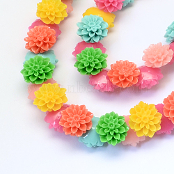 Flower Dyed Synthetic Coral Beads, Mixed Color, 15x8mm, Hole: 1mm(CORA-Q023-13)