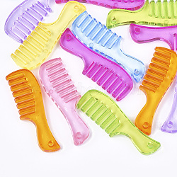 Comb, Mixed Color, 58x18.5x6mm, Hole: 3mm, about 136pcs/500g(TACR-S133-062)