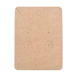 Blank Kraft Paper Jewlery Display Cards, Rectangle, BurlyWood, 7.8x5.8x0.05cm, Hole: 1.5mm(CDIS-G005-11)