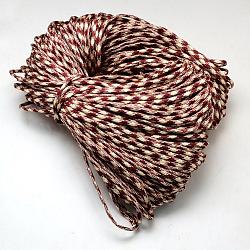 7 Inner Cores Polyester & Spandex Cord Ropes, for Rope Bracelets Making, Brown, 4mm, about 109.36 yards(100m)/bundle, 420~500g/bundle(RCP-R006-103)