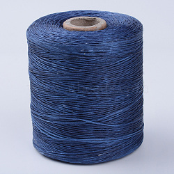 Eco-Friendly Waxed Polyester Cord, Blue, 1mm, about 109.36 yards(100m)/roll(YC-Q003-113)