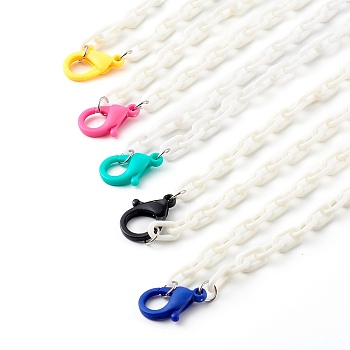 Personalized ABS Plastic Cable Chain Necklaces, Handbag Chains, with Lobster Claw Clasps, Mixed Color, 16.53 inch(42cm) 