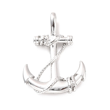 304 Stainless Steel Pendants, Anchor, Stainless Steel Color, 37x26.5x7.5mm, Hole: 7x5mm