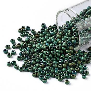 TOHO Round Seed Beads, Japanese Seed Beads, (710) Matte Color Aquarius, 8/0, 3mm, Hole: 1mm, about 222pcs/bottle, 10g/bottle