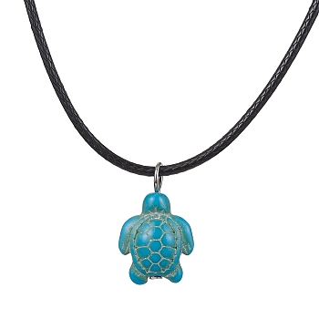 Synthetic Turquoise Pendant Necklaces, Tortoise, Turquoise, 17.40 inch(44.2cm)