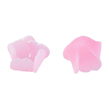 Plastic Beads, Flower, Pearl Pink, 15x15x10.5mm, Hole: 1mm