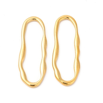 Ion Plating(IP) 304 Stainless Steel Linking Rings, Irregular Oval, Real 18K Gold Plated, 35x13x2mm, Inner Diameter: 30.5x7.5mm