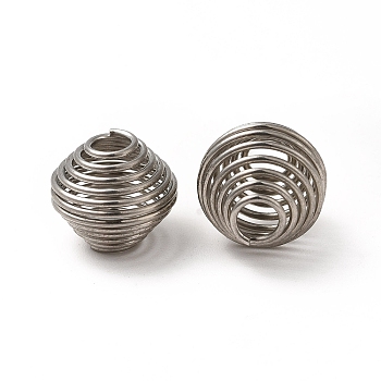 304 Stainless Steel Spring Beads, Coil Beads, Bicone, Stainless Steel Color, 11x10mm