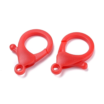 Acrylic Lobster Claw Clasps, Red, 35.5x24.5x6mm, Hole: 3.5mm