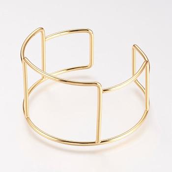 Brass Cuff Bangle, Real 18K Gold Plated, 2 inch(51mm)