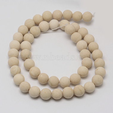 8mm Moccasin Round Fossil Beads