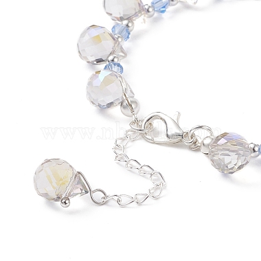 Imitation Austrian Crystal Glass Teardrop Beaded Bracelet(BJEW-TA00171-01)-5