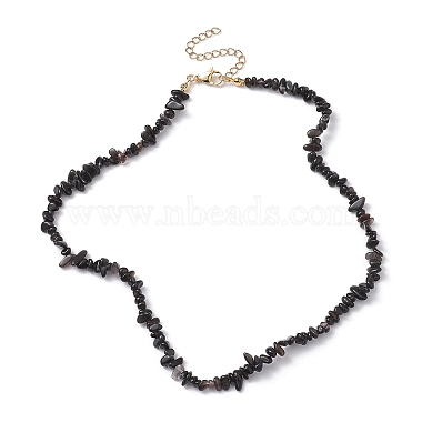 Natural Obsidian Chip Beaded Necklace(NJEW-JN04616-12)-4