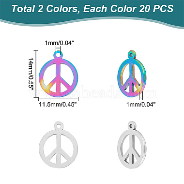 unicraftale 40Stk. 2 Farben 201 Edelstahlanhänger(STAS-UN0042-90)-3