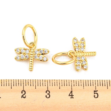 Brass Micro Pave Clear Cubic Zirconia Charms(ZIRC-L091-073G)-3