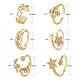 6Pcs 6 Styles Brass Micro Pave Cubic Zirconia Cuff Rings(RJEW-LS0001-40G)-3