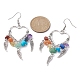 Alloy Heart & Feathter Woven Net Chandelier Earrings(EJEW-JE05423)-3