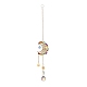 Iron Wire Winding Moon Chandelier Decor Hanging Prism Ornaments(HJEW-M002-23G)-2