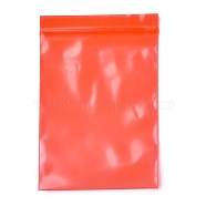 Solid Color PE Zip Lock Bags, Resealable Small Jewelry Storage Bags, Self Seal Bag, Top Seal, Rectangle, Red, 10x7cm, Unilateral Thickness: 2.7 Mil(0.07mm), about 90~100pcs/bag(OPP-M001-01B-03)