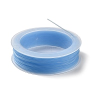 Korean Elastic Crystal Thread, Stretch Bracelet String, Round Beading Cord, Light Sky Blue, 1mm, about 27.34 yards(25m)/roll(EW-L003-1mm-24)