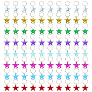 80Pcs 8 Colors Plastic Sequins Star Hair Braid Pendant, Glitter Hair Clips Dreadlock Braid Charms Accessories for Women and Girls, Mixed Color, 31.5mm, Hole: 12.5mm, 10pcs/color(KY-CP0001-02)