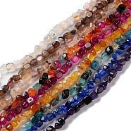 Natural Agate Beads Strands, Nuggets, Mixed Dyed and Undyed, Mixed Color, 5~11x5~12x5~11mm, Hole: 1~1.4mm, about 39~50pcs/strand, 14.17~14.96 inch(36~38cm)(G-F745-M)