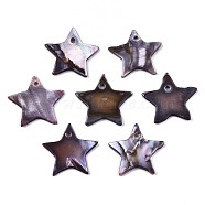 Natural Freshwater Shell Pendants, Dyed, Star, Lilac, 19~20x20.5~21.5x1~2mm, Hole: 1.6mm(SHEL-R113-16A)