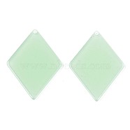 Translucent Cellulose Acetate(Resin) Pendants, Solid Color, Rhombus, Light Green, 42x31x2mm, Hole: 1.5mm(KY-T040-41A)