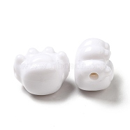 Opaque Acrylic Beads, Claw, White, 16x18.5x13mm, Hole: 2.5mm, about 217pcs/500g(MACR-J123-29)